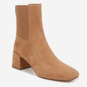 Vince Kimmy Tan Suede Square Toe Ankle Boot Size 5